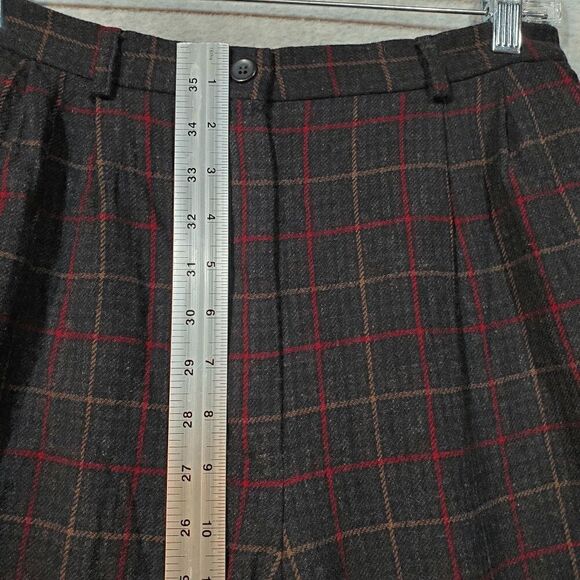 Pendleton Pants Womens 12 Black Plaid Dress Wool Classic Fit Flat Front Vintage - Picture 5 of 9